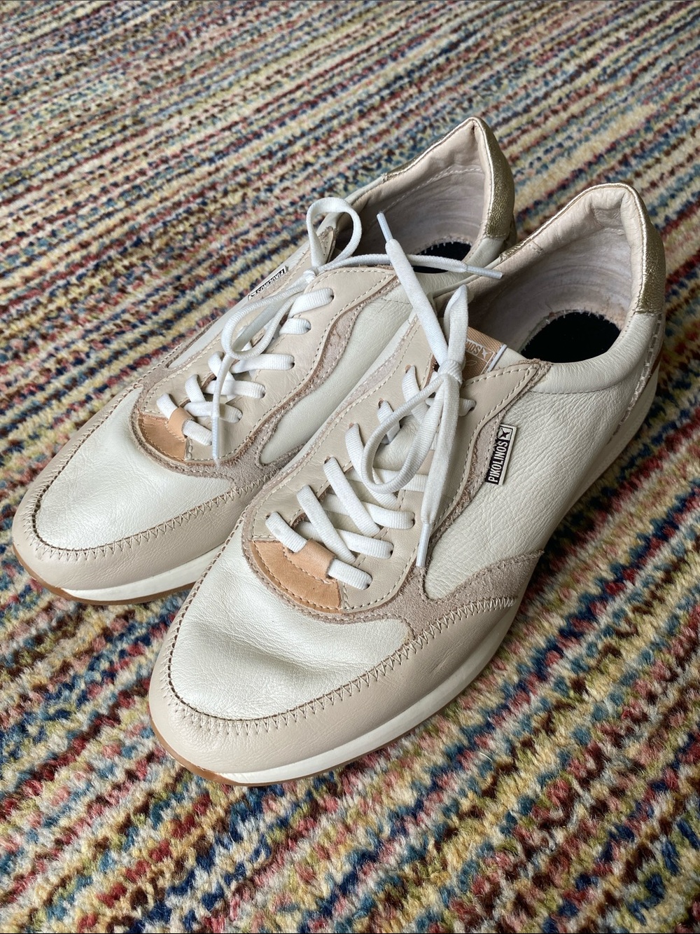 Pikolinos Cream Arrecife Leather Trainers EU41